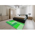 thumbnail image 5 of Ahgly Company Machine Washable Indoor Square Transitional Neon Green Area Rugs, 5' Square, 5 of 7
