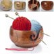 thumbnail image 3 of Wooden Wool Bowl Textile Wool Storage Bowl Round Wooden Bowl, 3 of 5