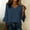 Navy, variant on Women's Solid V-Neck Quarter Sleeve Blouse Casual Fashion Top