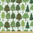 thumbnail image 2 of Ambesonne Forest Fabric by the Yard Upholstery, Woodland Ecology Pattern, 1 Yard, Olive Green and Brown, 2 of 5