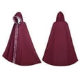 thumbnail image 4 of Cape Cloak with Hood Adults Witch Cape Hooded Cloak for Women Men Halloween Costumes Christmas Cosplay, 4 of 5