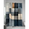 thumbnail image 5 of Fsddascl Abstract Oil Painting Shower Curtain Set - Long 72" x 84" Washable Bathtub Curtain with 12 Hooks, Farmhouse Black Blue Geometric Waterproof Fabric Stall Shower Curtains for Bathroom/Bathtub, 5 of 6