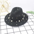 thumbnail image 3 of Fgnfyis Pearls Ladies Fashion Panama Hat, Handmade Fedora Baseball Cap with Large Decoration - Women‘S Hats Black, 3 of 9