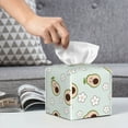 thumbnail image 4 of Tissue Box Cover, Cute Avocado Flower Green Leather Tissue Box Holder - Tissue Case Facial Paper Organizer for Bathroom, Vanity Countertop, Tabletop, Car, Night Stands, 4 of 5