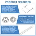 thumbnail image 3 of Uxcell M10 5-7/8 Inch Inner Wide Square U Bolts, 7-7/8 Inch Length 304 Stainless Steel U-Bolts with Flange Hexagon Nuts, Frame Plates for Trailer, Automotive, (150mm W x 200mm L), 3 of 6