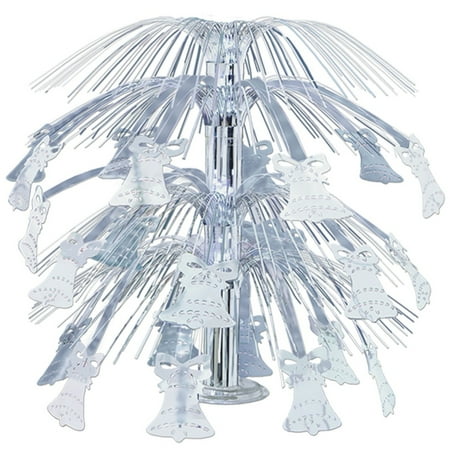 Party Central Pack of 6 Silver Metallic Bell Cascade Centerpiece Wedding Decorations 18''
