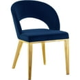 thumbnail image 1 of Meridian Furniture Roberto Dining Chair, Navy Velvet and Gold (Set of 1), 1 of 7