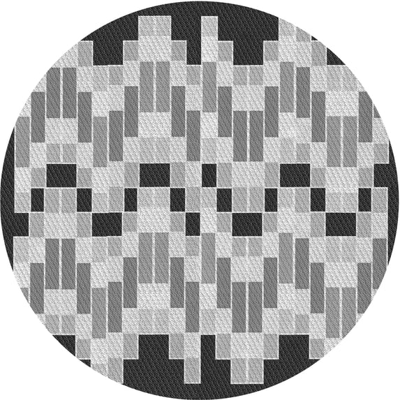 Ahgly Company Indoor Round Patterned Vampire Gray Area Rugs, 5' Round