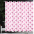 thumbnail image 3 of Ambesonne Fleur De Lis Shower Curtain, Art Floral Checkered, 69"Wx84"L, Hot Pink, 3 of 4