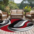 thumbnail image 5 of Abstract Twist Art Round Area&nbsp;Rug 8ft Black and Red Classic Match Non-Slip&nbsp;Washable Circle Rugs Soft Felt Indoor Floor Mat for Bedroom Kitchen Living Room Bathroom, 5 of 9