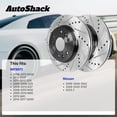 thumbnail image 3 of AutoShack Rear Brake Rotors for Nissan & INFINITI, Maxima 2009-2014, 2016-2023 G37 2009-2013, AWD RWD FWD V6 3.5L 3.7L - E-Coated Drilled & Slotted - ShadowGuard - 12.11" (307.7 mm), 5-Lug, 3 of 5