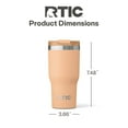 thumbnail image 6 of RTIC 20 oz Ceramic Lined Insulated Essential Tumbler, Leak-Resistant Lid, Peach Tea, 6 of 6