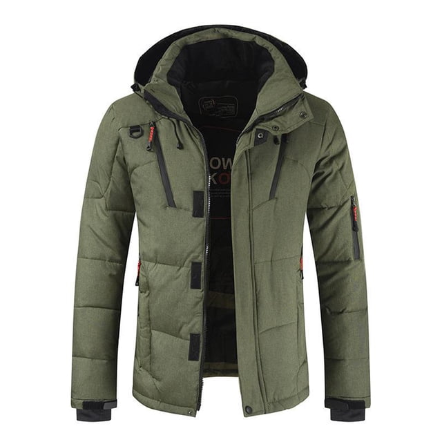 Guardoinrt Polyester Mens Duck Down Jacket For Ultimate Warmth And Style Wide Application Hooded Puffer Jacket green XL