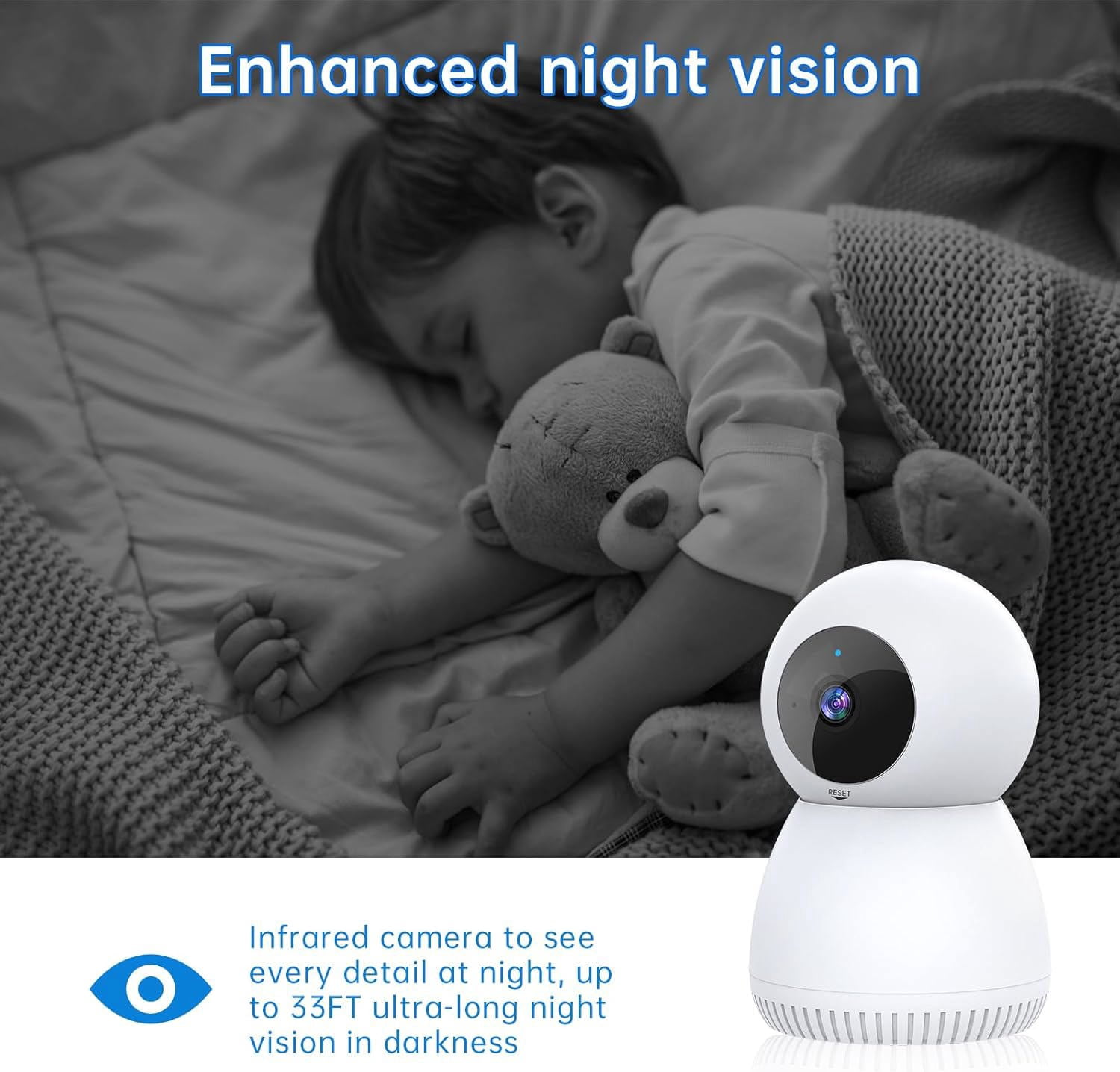 Indoor Security Camera 5G& 2.4GHz WiFi, Pan/Tilt Baby Camera for Home Security, 1080P Pet Camera with Phone App Motion Detection, 2-Way Talk, Night Vision, Siren Alarm, Compatible with Alexa(2Pack)