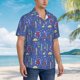 thumbnail image 3 of Balery New-York City Camisas hawaianas de manga corta para hombre, camisas playeras de corte holgado, camisas de vacaciones con botones,Large, 3 of 7