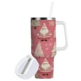 thumbnail image 2 of 30 oz Insulated Stainless Steel Tumbler Double Wall Stainless Steel Tumbler with 2-Way Drinking Pink Santa Claus Pattern, 2 of 9