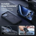 thumbnail image 3 of Metal Ring Stand Matte Magnetic Case for Magsafe IPhone 15 14 13 12 16 Pro Max Plus 15Pro i15 with Lens Protector Mac Safe Cover green For iPhone 14 Pro, 3 of 6