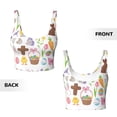thumbnail image 5 of Fotbe Happy Easter1 Pattern Womens' Sports Bra Longline Wirefree Padded with Medium Support Sports Moisture-Wicking Workou Vest,Tank Top-Small, 5 of 7