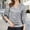 Grey, variant on SNKSDGM Casual Easter Shirts T Shirts for Women Plus Size Womens Sequin Tops 3/4 Sleeve Glitter Sparkly Party Blouse V Neck Dressy Tops for Evening Part Women's Tops Short Sleeve Cotton Blend