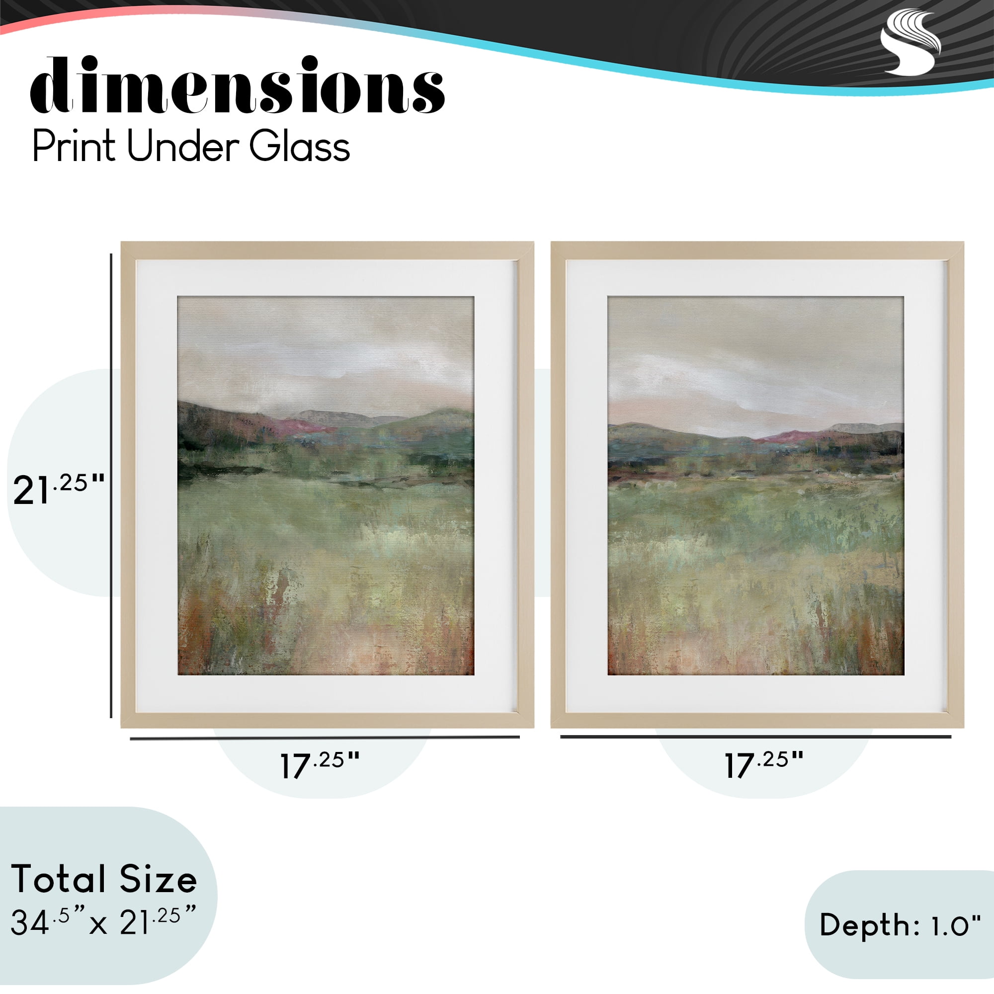 Stupell Industries Muted Glimpse of Spring 2 Piece Birch Framed Print Under Glass Set, design by Carol Robinson