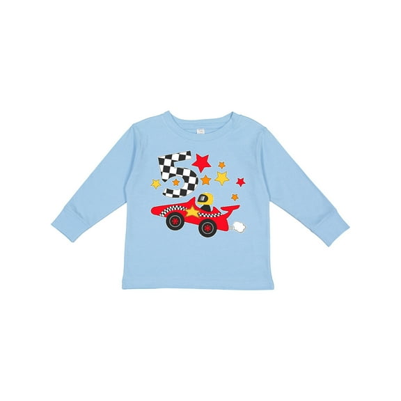 Inktastic Happy 5th Birthday -red Racing Car Boys or Girls Long Sleeve Toddler T-Shirt