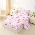 thumbnail image 2 of Manfei Pink Cherry Bow Twin Sheet Sets For Girls,Dreamy Princess Themed Bedding For Kids,3pcs, 2 of 6