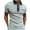 A0596-Gray, variant on POTETI Casual Mens Polo Shirt Short Sleeve Collared Shirts Solid Quarter Zip Pockets Patchwork Tops