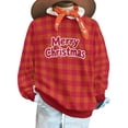 thumbnail image 3 of Maplenight Christmas Sweatshirts for Women Merry Christmas Plaid Pullover Crew Neck Sweatshirts Holiday Vacation Graphic Tees Tops, 3 of 7