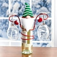 thumbnail image 2 of Christmas Holiday Wine Bottle & Glass Holders Countertop,Metal Racks for Christmas Home Decor Kitchen Storage Bar, Wine Cellar, Cabinet, Pantry,Rack (Green Hat), 2 of 3