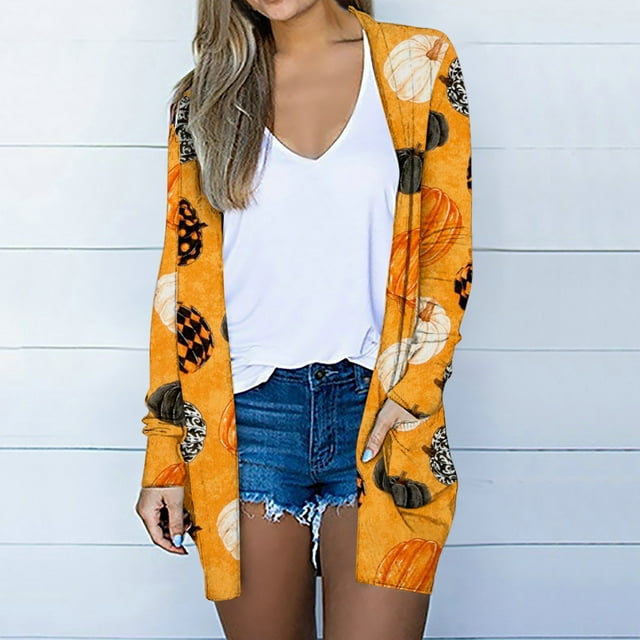 Cardigans pour Femmes Manteau Imprimé Mode Femme Cardigan à Manches Longues Blouse Décontractée Ample en Liquidation