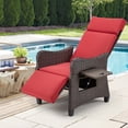 thumbnail image 7 of HOMREST Outdoor Recliner Chair for Patio,Patio Recliner Chair with Flip-up Table & Removable Cushion,  Wine Red, 7 of 7