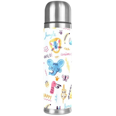 

Elaphant Giraffe Rhinoceros Pattern Premium Insulated Water Bottle - Water Mug with Food-Grade PP Vacuum Insulated Leak-proof BPA-Free