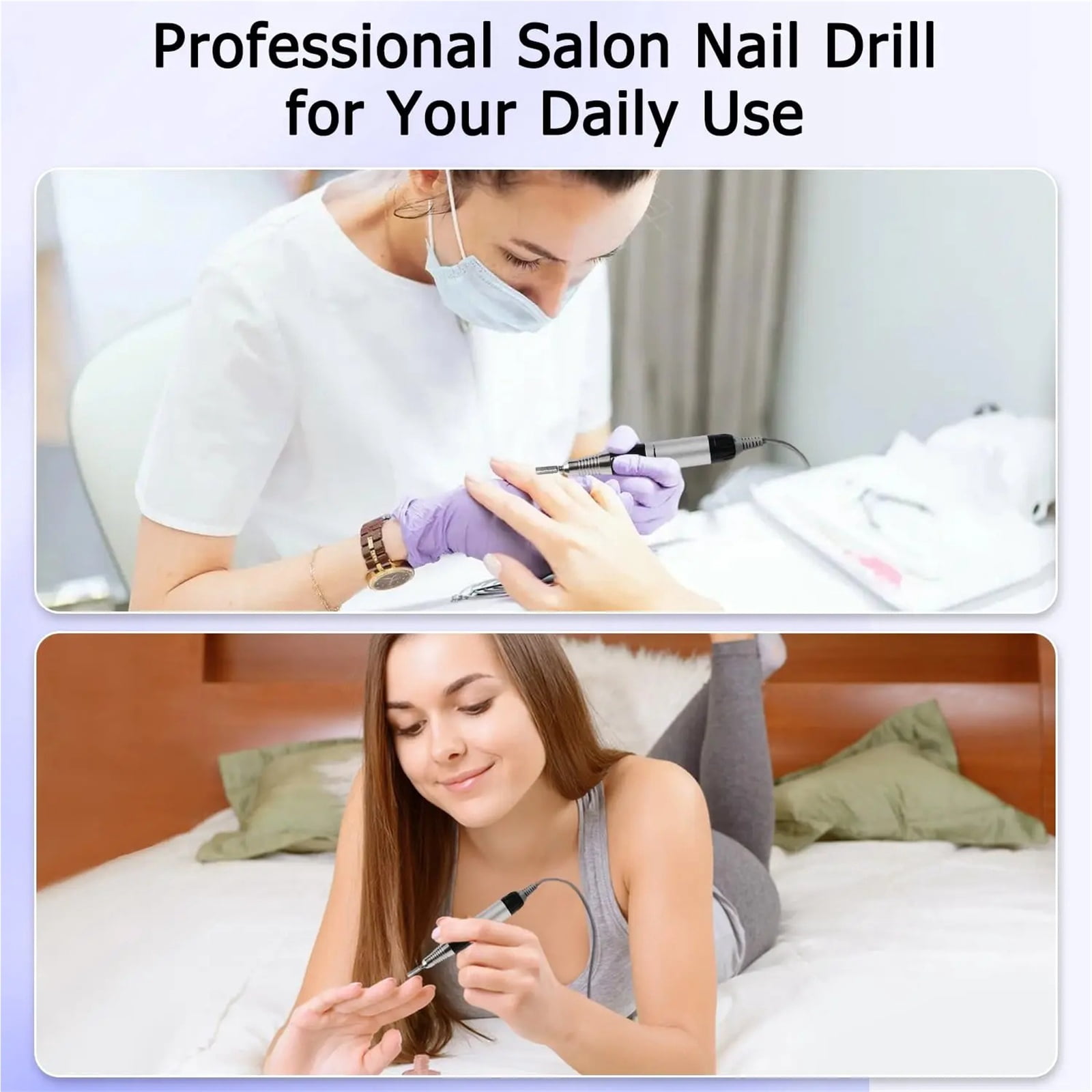 Acrylic Nail Drill-Electric Nail Drill with Foot Pedal E File Manicure Set Electric Nail File with NailDrill Bits