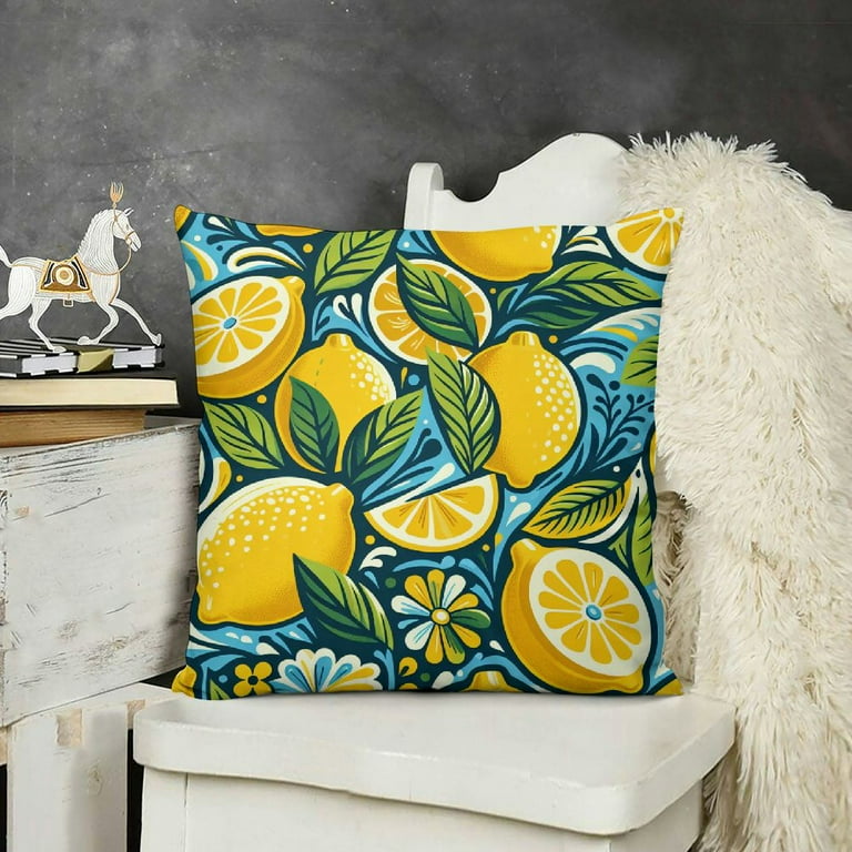 Outdoor Pillow Lemon Cushion Covers Lemon Citrus Print Outdoor