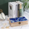 thumbnail image 4 of 7.9×2.3 In Wooden Boxes Durable Easy To Use Dustproof Prevent Slippery Delicate And Cabinet RoyalBlue Geometric Lines_2, 4 of 8