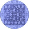 thumbnail image 1 of Ahgly Company Indoor Round Oriental Blue Traditional Area Rugs, 6' Round, 1 of 4