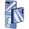thumbnail image 1 of Nakedcellphone Electro Series for Samsung Galaxy Z Flip 7 Phone Case - Built-In Screen Protector and Hinge Cover - Compatible with MagSafe - Blue/Clear, 1 of 8