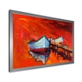thumbnail image 2 of Designart 'Boats Near Coastal Town Resting On The Water IV' Nautical & Coastal Framed Art Print, 2 of 4