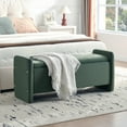 thumbnail image 4 of Pinmoco Banc de Rangement 44 Pouces, Banc d'Entrée Rembourré avec Rangement pour Bout de Lit pour Chambre et Salon, Velours Olive, 4 of 6