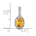 thumbnail image 3 of 14k White Gold Oval Citrine Pendant Necklace with Diamond Accents for Women, November Birthstone Fine Jewelry, Elegant Symbolic Style for Daily Wear, 3 of 6