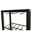 thumbnail image 2 of Trier 4 Tier Wine Rack Stand with Storage Shelves & Wine Glass Holders, Pewter Metal & Tempered Glass Top, Transitional, 2 of 7