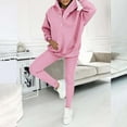 thumbnail image 5 of CILENON 2 Piece Travel Outfits for Women 3Pcs Women's Sports Suit Loose Hooded Pockets Sweatshirt And Vest And Slim Trousers Plus Size Casual Outfits Womens Clothing Clearance Sale (Pink,XXXL), 5 of 6