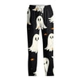 thumbnail image 7 of WTOBBY Men's Halloween Print Drawstring Casual Pajama Pants for Lounge Wear, Comfortable Sleepwear with Elastic Waist, Spooky Design Ideal for Home and Relaxation,Black L, 7 of 7