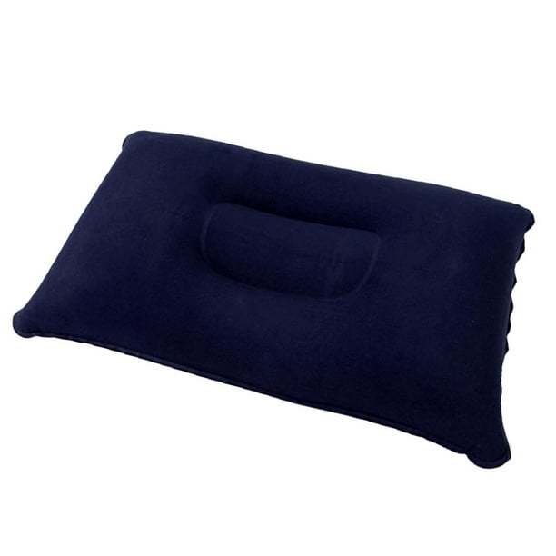 Almohada de camping Almohadas comprimibles inflables de aire para dormir viajes en avion Azul oscuro Cola Almohada inflable para exteriores Walmart en linea
