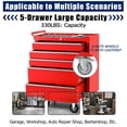 thumbnail image 4 of Rolling Tool Chest, 5 Drawers Tool Storage Cabinet with Wheels, Portable Tool Cabinet Organizer with Locking System & Drawer Liners,Universal Lockable Wheels, Tool Storage Cart for Garage, Workshop, 4 of 8