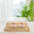 thumbnail image 5 of Aloha 1 Set Cake Stand Cake Plate with Dome Cake Tray and Acrylic Lid Bamboo Cake Stand Acrylic Cake Dome, 5 of 8