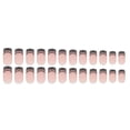 thumbnail image 2 of French Tip Press on Nails Medium Square Fake Nails with Design Black Line False Nail Glitter Glue on Nails Glossy Full Cover Artificial Acrylic Nail Bling Nude Stick on Nail for Women Manicure 24pcs, 2 of 8