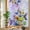 Purple, variant on Rainbow Window Privacy Film, Hummingbird Static Cling Window Film PVC, Spring Farmhouse Oil Painting Sunflowers No Glue UV Blocking Glass Covering, Removable Stained Glass Sticker 17.7''x39.3''