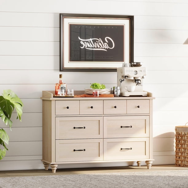 6 drawer dresser beige for Bedroom, Wooden Chest of Drawers for Living Room Turquoise Cowl Neck Silk Department_Women Color:White Dress 31.5 in