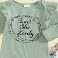 thumbnail image 4 of CAUYDY Newborn Girls Bodysuit Set Baby Girl Long Sleeved Romper Infant Fall Winter Clothing Toddler Outfit 3 6 9 12 18 24 Months Sizes 0-3 Months,Green, 4 of 7